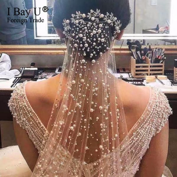 bridal veils sparkle cathedral white ivory champagne long veil with comb one layer wedding pearls velos de noiva, Black
bridal veils sparkle cathedral white ivory champagne long veil with comb one layer wedding pearls velos de noiva, Black