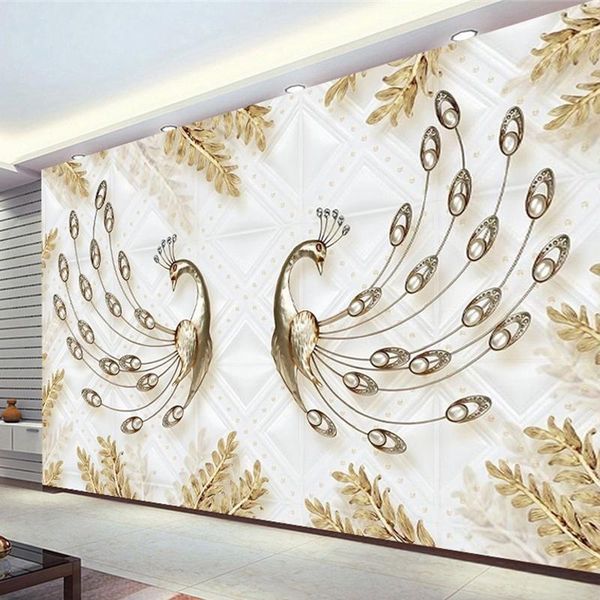 wallpapers custom self-adhesive wallpaper european style luxury 3d stereo golden leaf peacock jewelry mural living room background stickers
wallpapers custom self-adhesive wallpaper european style luxury 3d stereo golden leaf peacock jewelry mural living room background stickers