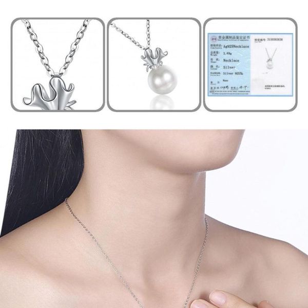 pendant necklaces luxury ornament imitation pearl flower ladies necklace for vacation, Silver
pendant necklaces luxury ornament imitation pearl flower ladies necklace for vacation, Silver