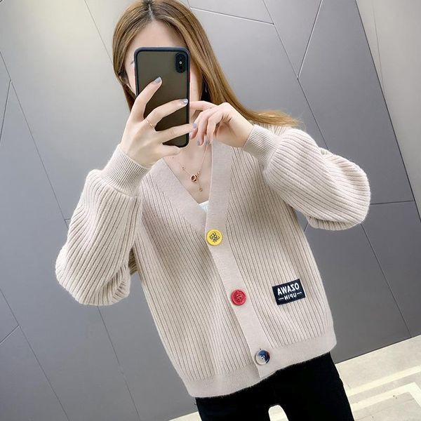 women's knits & tees spring and autumn cardigan sweater 2021 embroidery single-breasted long-sleeved jacket women en*, White
women's knits & tees spring and autumn cardigan sweater 2021 embroidery single-breasted long-sleeved jacket women en*, White
