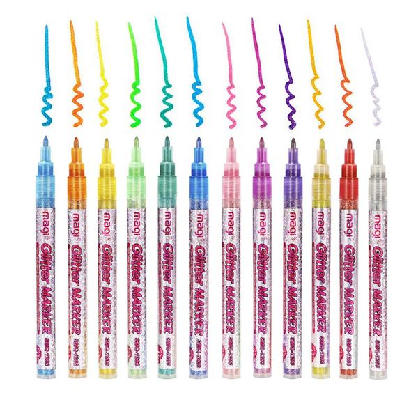 highlighters 12 color glitter pen set for making cards coloring marker pens books journaling crafting doodling drawing, Black;red
highlighters 12 color glitter pen set for making cards coloring marker pens books journaling crafting doodling drawing, Black;red