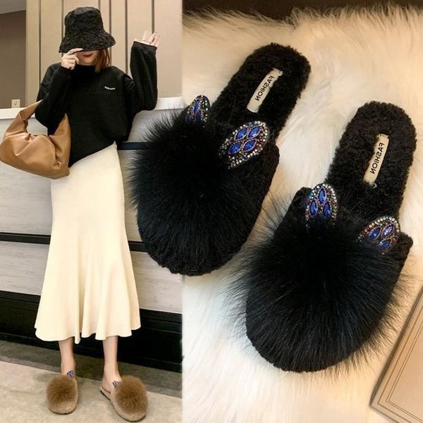 swonco furry slippers winter warm shoes women fur mules for 2021 flats slides rhinestone, Black
swonco furry slippers winter warm shoes women fur mules for 2021 flats slides rhinestone, Black