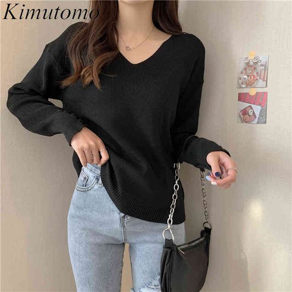 kimutomo sweater women solid v-neck buttons long sleeve knitted pullover female korea style outwear fashion autumn 210521, White
kimutomo sweater women solid v-neck buttons long sleeve knitted pullover female korea style outwear fashion autumn 210521, White