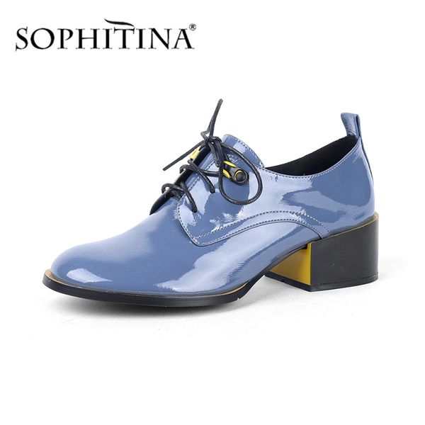 sophitina women's casual pumps genuine leather lace-up comfortable round toe shoes handmade square heel pumps pc663 210513, Black
sophitina women's casual pumps genuine leather lace-up comfortable round toe shoes handmade square heel pumps pc663 210513, Black