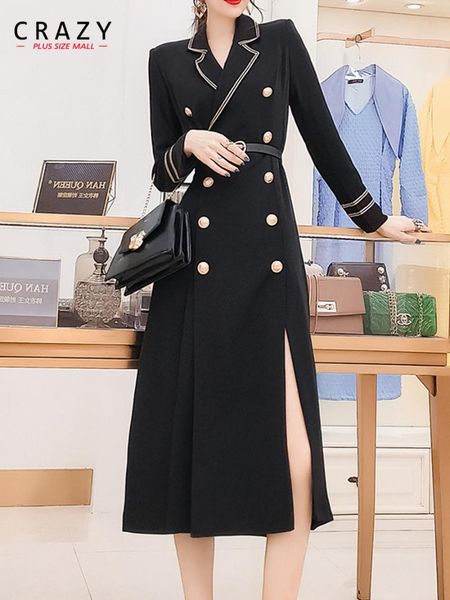 women's trench coats plus size windbreaker 2021 fashion autumn long england style knee suit coat women oversize for, Tan;black
women's trench coats plus size windbreaker 2021 fashion autumn long england style knee suit coat women oversize for, Tan;black