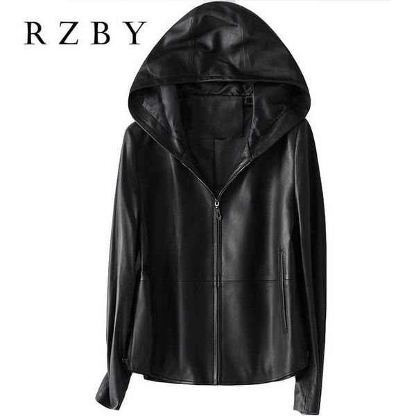 rzby women 100% real sheepskin coat hooded jacket spring fashion genuine leather jackets chaqueta mujer 210927, Black
rzby women 100% real sheepskin coat hooded jacket spring fashion genuine leather jackets chaqueta mujer 210927, Black