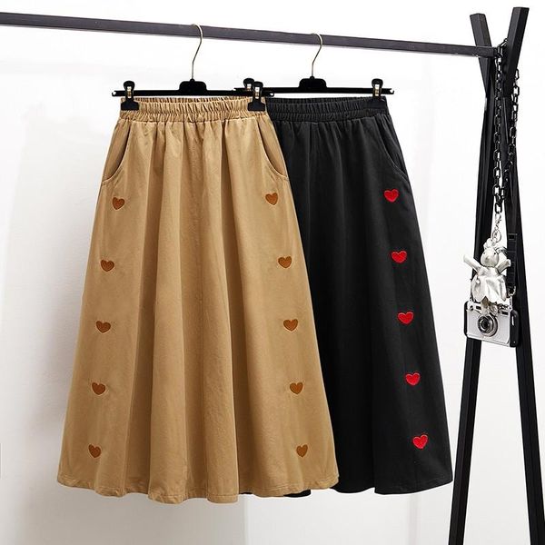 skirts plus size women high waist casual arrival 2021 fashion heart-shaped embroidery loose female a-line long w169, Black
skirts plus size women high waist casual arrival 2021 fashion heart-shaped embroidery loose female a-line long w169, Black