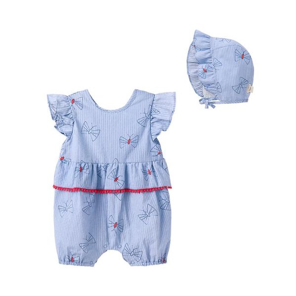 pureborn 2 pcs born baby girl romper with hat sweety prints ruffle collar clothes breathable cotton summer jumpsuits, Blue
pureborn 2 pcs born baby girl romper with hat sweety prints ruffle collar clothes breathable cotton summer jumpsuits, Blue