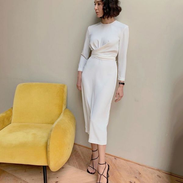 women cross elegant draped dress long sleeve evening party midi dress knee-length office lady bodycon dresses fall clothes 210413, Black;gray
women cross elegant draped dress long sleeve evening party midi dress knee-length office lady bodycon dresses fall clothes 210413, Black;gray