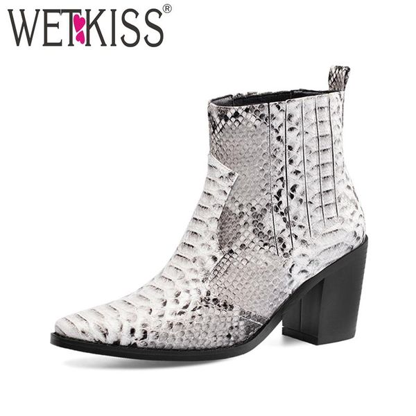 boots wetkiss snakeskin women ankle square toe thick heel high shoes fashion casual female bootie genuine leather, Black
boots wetkiss snakeskin women ankle square toe thick heel high shoes fashion casual female bootie genuine leather, Black