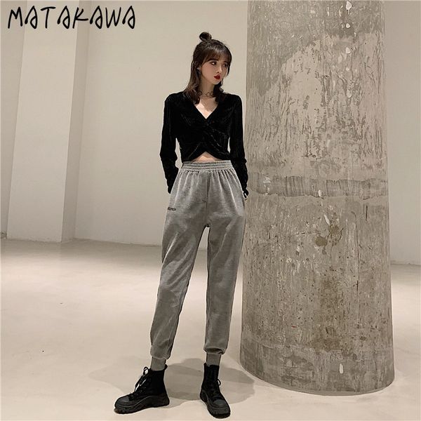 matakawa streetwear women pants leggings korean loose casual trousers high waist bf sweatpants women 210513, Black;white
matakawa streetwear women pants leggings korean loose casual trousers high waist bf sweatpants women 210513, Black;white
