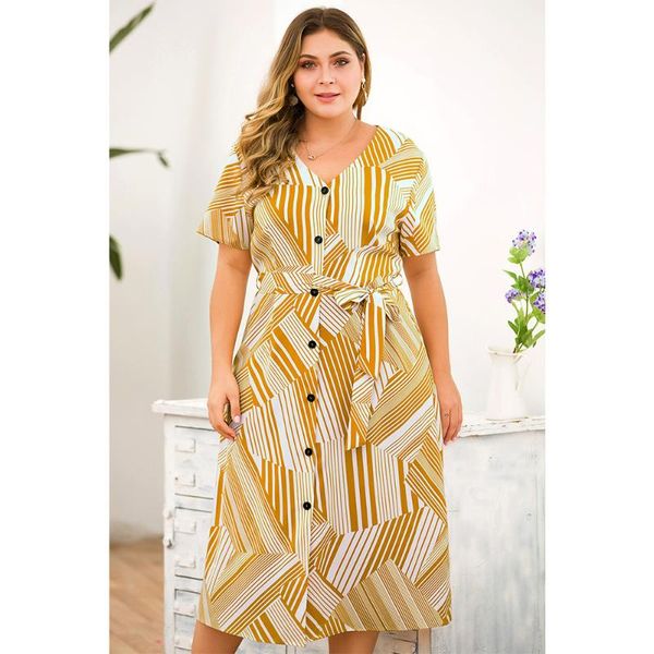 plus size dresses women elegant striped dress fashion short sleeve v-neck clothes big open stitch chic party vestido with sashes, Black
plus size dresses women elegant striped dress fashion short sleeve v-neck clothes big open stitch chic party vestido with sashes, Black