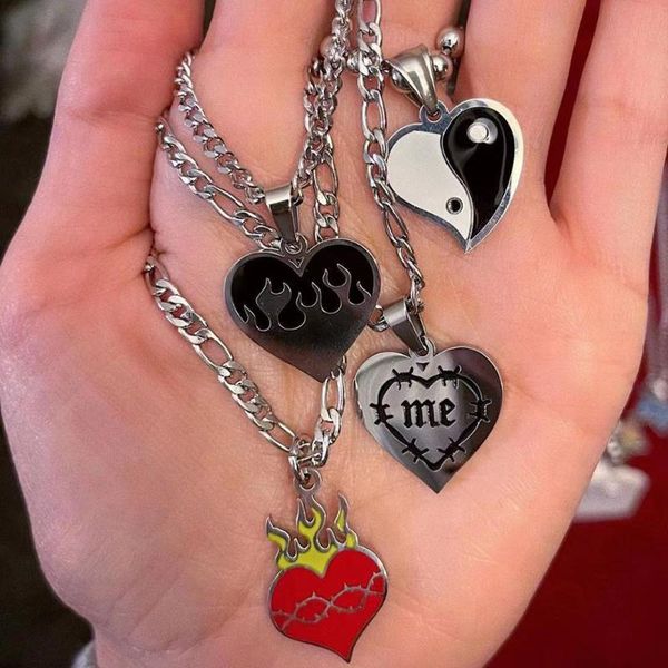 hip-hop metal love geometric heart necklace harajuku vintage flame pendant necklaces for women men fashion jewelry gift, Silver
hip-hop metal love geometric heart necklace harajuku vintage flame pendant necklaces for women men fashion jewelry gift, Silver
