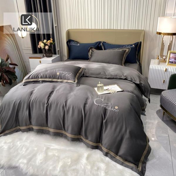 lanlika dark gray grade pure 100% silk bedding set beauty silky duvet cover king bed sheet fitted pillowcase sets
lanlika dark gray grade pure 100% silk bedding set beauty silky duvet cover king bed sheet fitted pillowcase sets