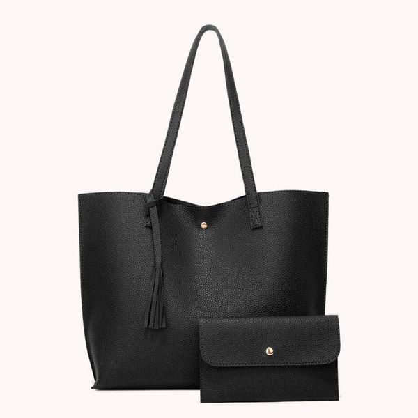 evening bags fashion women pu leather solid color tassel shoulder shopping bag casual ladies large capacity tote handbags mini purse 2pcs
evening bags fashion women pu leather solid color tassel shoulder shopping bag casual ladies large capacity tote handbags mini purse 2pcs