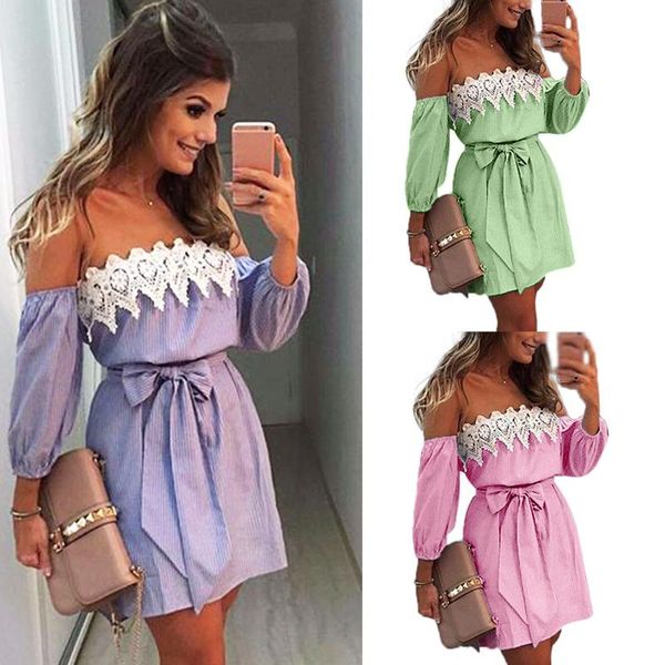 casual dresses strapless mini dress off shoulder lace applique striped summer knot sukienka 2021 tight waist tunic fashion xxl, Black;gray
casual dresses strapless mini dress off shoulder lace applique striped summer knot sukienka 2021 tight waist tunic fashion xxl, Black;gray