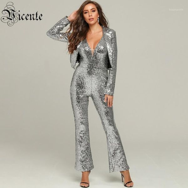 women's suits & blazers vc 2021 two pieces set coat&jumpsuit silver sequins v neck jumpsuit turn-down collar celebrity party suit, White;black
women's suits & blazers vc 2021 two pieces set coat&jumpsuit silver sequins v neck jumpsuit turn-down collar celebrity party suit, White;black
