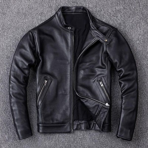 men's leather & faux spring natural genuine for man motorcycle slim male coat cowhide fashion clothing, Black
men's leather & faux spring natural genuine for man motorcycle slim male coat cowhide fashion clothing, Black