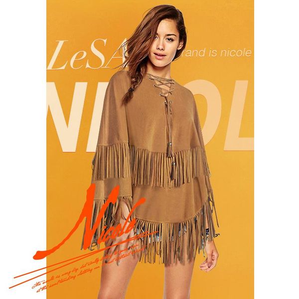 women's jackets tide europe and america spring autumn coat 2021 women's european station goods loose suede fringed cloak top, Black;brown
women's jackets tide europe and america spring autumn coat 2021 women's european station goods loose suede fringed cloak top, Black;brown