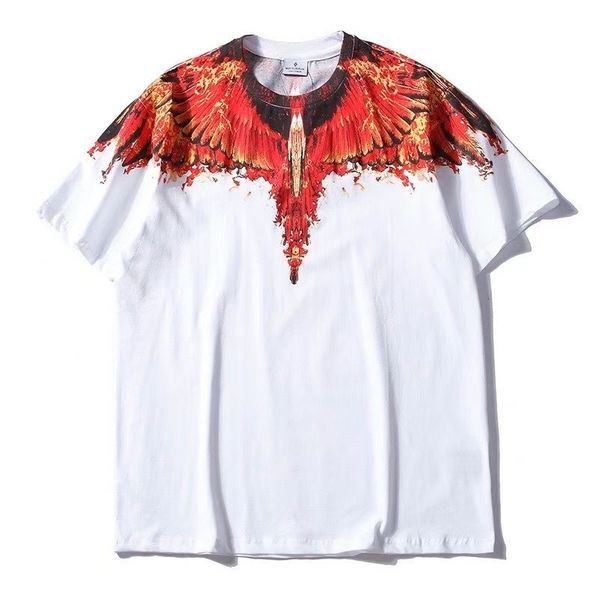 chao brand flame wing feather short sleeve t-shirt men's and women's hip hop half, White;black
chao brand flame wing feather short sleeve t-shirt men's and women's hip hop half, White;black