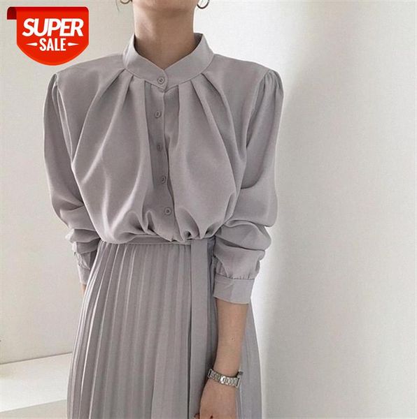 fashionable korean style design sense commuter waist high buttoned long sleeve dress skirt #9o0z, Black;gray
fashionable korean style design sense commuter waist high buttoned long sleeve dress skirt #9o0z, Black;gray