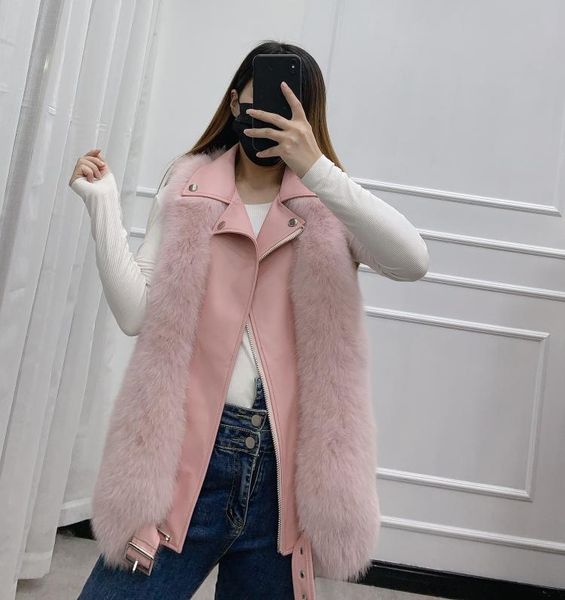 women's fur & faux genuine real natural vest fashion whole skin gilet with sheep collar warm winter jacket, Black
women's fur & faux genuine real natural vest fashion whole skin gilet with sheep collar warm winter jacket, Black