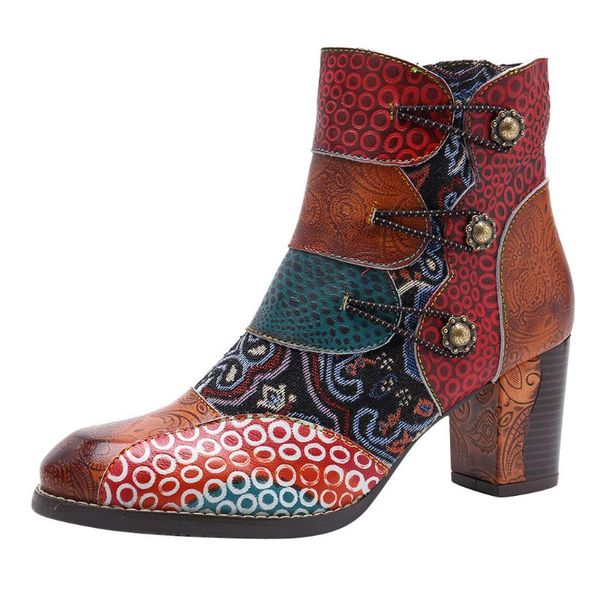 boots women retro fashion splicing pattern button zipper ankle for high heel shoes woman zapatos de mujer, Black
boots women retro fashion splicing pattern button zipper ankle for high heel shoes woman zapatos de mujer, Black