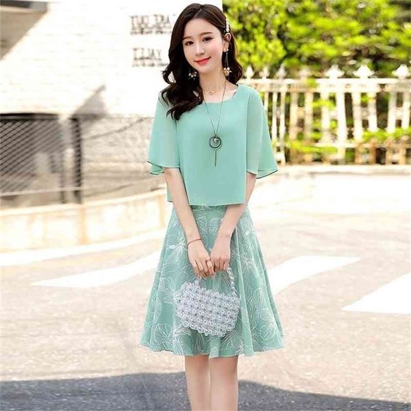 chiffon + summer small skirt two-piece suit polyester office lady o-neck regular 210416, White
chiffon + summer small skirt two-piece suit polyester office lady o-neck regular 210416, White