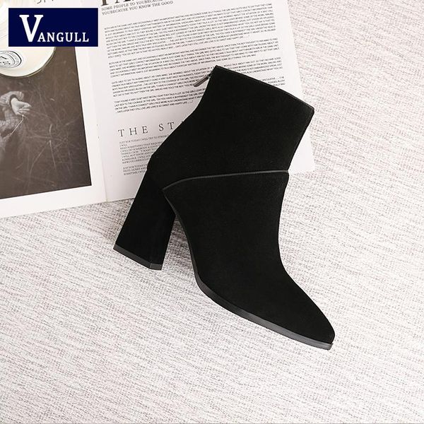boots women ankle genuine leather 22-25 cm feet length for pointed toe side zipper winter shoes, Black
boots women ankle genuine leather 22-25 cm feet length for pointed toe side zipper winter shoes, Black