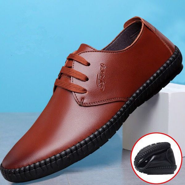 low shallow mouth men's casual leather shoes soft bottom surface busins dad's comfortable and, Black
low shallow mouth men's casual leather shoes soft bottom surface busins dad's comfortable and, Black