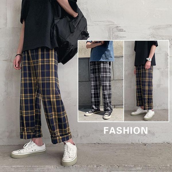 men's pants spring summer plaid fashion retro casual men streetwear korean loose hip-hop straight wide-leg mens1, Black
men's pants spring summer plaid fashion retro casual men streetwear korean loose hip-hop straight wide-leg mens1, Black