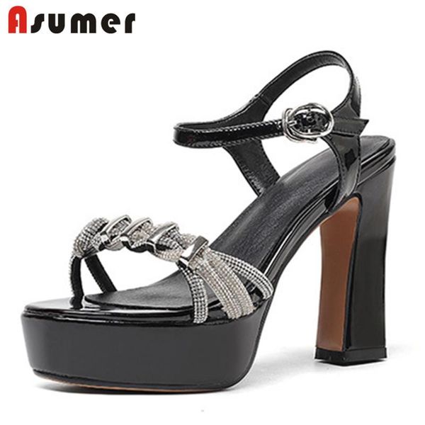 asumer 2021 big size 42 patent leather women sandals high heels platform buckle metal decoration party shoes woman, Black
asumer 2021 big size 42 patent leather women sandals high heels platform buckle metal decoration party shoes woman, Black