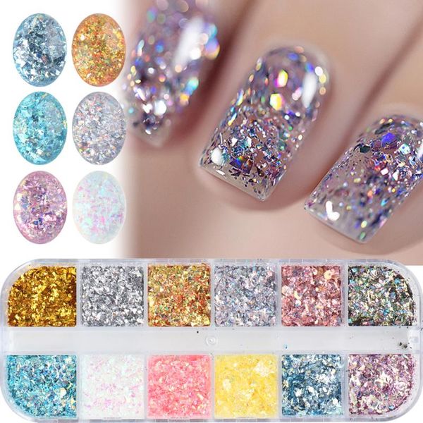 nail glitter 12 grids mermaid gradient 3d paillette art irregular broken glass flake sequin crystal acrylic nails decor lyjx03, Silver;gold
nail glitter 12 grids mermaid gradient 3d paillette art irregular broken glass flake sequin crystal acrylic nails decor lyjx03, Silver;gold