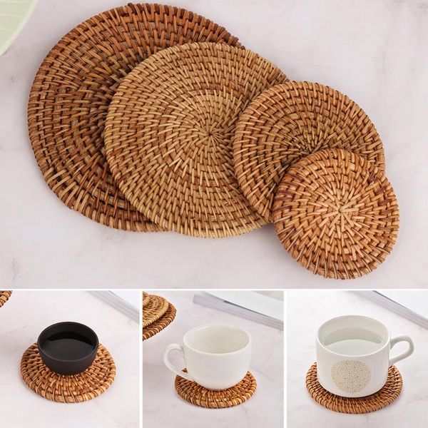 mats & pads 1pc round natural rattan coasters bowl pad handmade insulation placemats table padding cup kitchen decoration accessories
mats & pads 1pc round natural rattan coasters bowl pad handmade insulation placemats table padding cup kitchen decoration accessories