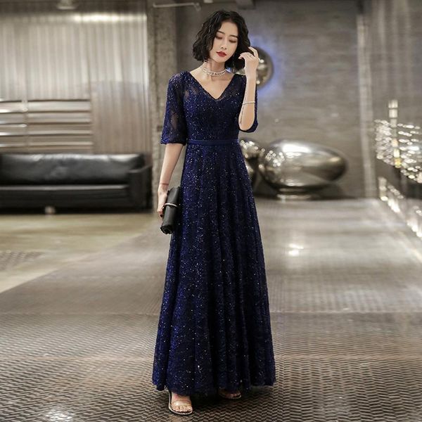 party dresses formal gown long v-neck banquet dress lace fashion sleeves 2021, White;black
party dresses formal gown long v-neck banquet dress lace fashion sleeves 2021, White;black