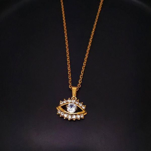 hip hop stainless steel jewelry gold evil eye necklace for women cubic zirconia crystal pendant christmas gift necklaces, Silver
hip hop stainless steel jewelry gold evil eye necklace for women cubic zirconia crystal pendant christmas gift necklaces, Silver
