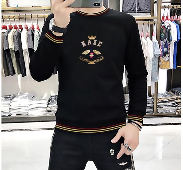 2021 autumn and winter new long sleeve men's spot cotton casual thin round neck sweater men's youth embroidery sequin men's f, Black
2021 autumn and winter new long sleeve men's spot cotton casual thin round neck sweater men's youth embroidery sequin men's f, Black