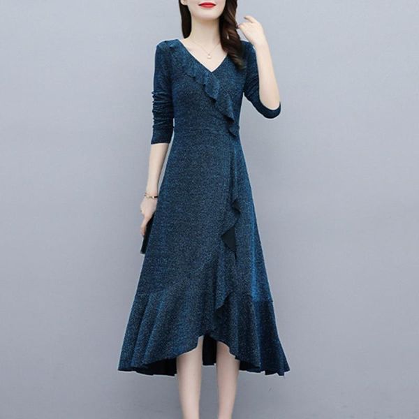 casual dresses korean fashion glitter ruffle mermaid dress women long sleeve vintage designer robe femme, Black;gray
casual dresses korean fashion glitter ruffle mermaid dress women long sleeve vintage designer robe femme, Black;gray