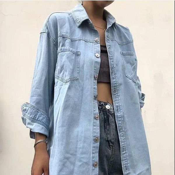 women's jackets autumn long sleeve pockets denim coats turndown collar single breasted female streetwear casual ladies coat i269, Black;brown
women's jackets autumn long sleeve pockets denim coats turndown collar single breasted female streetwear casual ladies coat i269, Black;brown