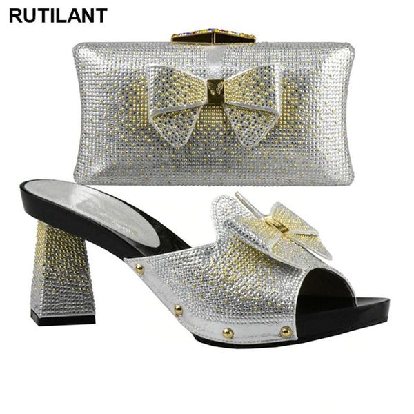 dress shoes sliver color african women and bag set decorated with rhinestone italian ladies italy sets, Black
dress shoes sliver color african women and bag set decorated with rhinestone italian ladies italy sets, Black