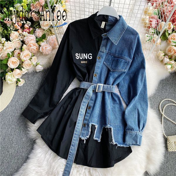 womens blouse 2021 autumn long sleeve shirt jeans patchwork plaid blouses elegantes blusas para mujer slim shirt dress, White
womens blouse 2021 autumn long sleeve shirt jeans patchwork plaid blouses elegantes blusas para mujer slim shirt dress, White