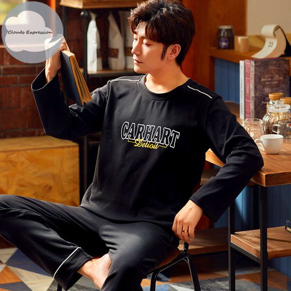 katoenen note herfst men pajamas letter dressed nightgown cartoon pyjamas sets casual lounge suits plus size 3xl, Black;brown
katoenen note herfst men pajamas letter dressed nightgown cartoon pyjamas sets casual lounge suits plus size 3xl, Black;brown