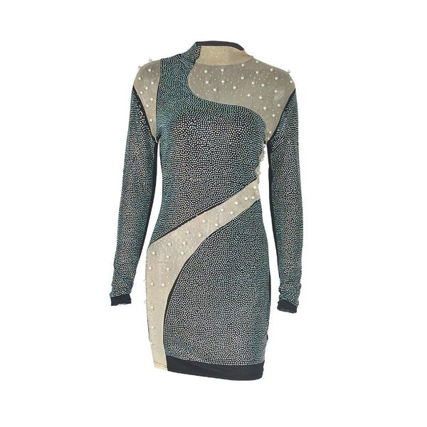 casual dresses women full sleeve fashion mesh shiny beading splice vestido turtleneck nightclub diamonds slim pencil short dress, Black;gray
casual dresses women full sleeve fashion mesh shiny beading splice vestido turtleneck nightclub diamonds slim pencil short dress, Black;gray