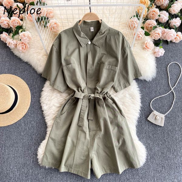neploe vintage tooling casual jumpsuit women high waist hip sashes wide leg bodysuit femme summer short sleeve playsuit 210510, Black;white
neploe vintage tooling casual jumpsuit women high waist hip sashes wide leg bodysuit femme summer short sleeve playsuit 210510, Black;white
