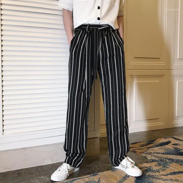 men's pants striped suit korean fashion casual men hip-hop wide-leg retro straight-leg trousers, Black
men's pants striped suit korean fashion casual men hip-hop wide-leg retro straight-leg trousers, Black