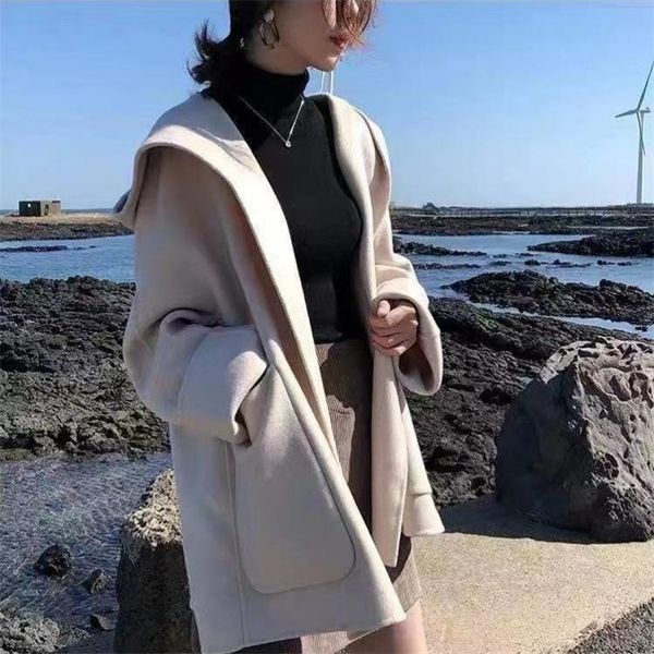 women's jackets woman woolen coat jacket 2021 autumn loose short women hooded coats and, Black;brown
women's jackets woman woolen coat jacket 2021 autumn loose short women hooded coats and, Black;brown
