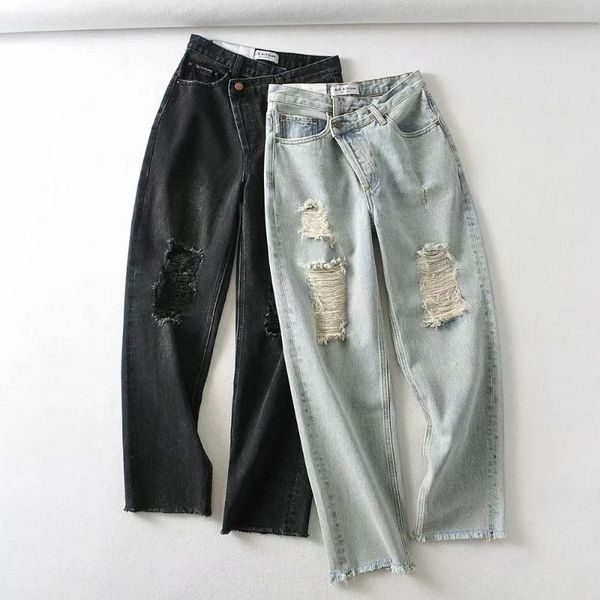 women's jeans 2021 summer women vintage ripped irregular high waist trousers straight tassel denim pants hole mom blue
women's jeans 2021 summer women vintage ripped irregular high waist trousers straight tassel denim pants hole mom blue
