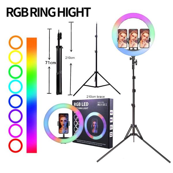 8/18inch rgb led ring light fill with tripod ringlight selfie pography dimmable round lamp for makeup video live studio flash heads
8/18inch rgb led ring light fill with tripod ringlight selfie pography dimmable round lamp for makeup video live studio flash heads