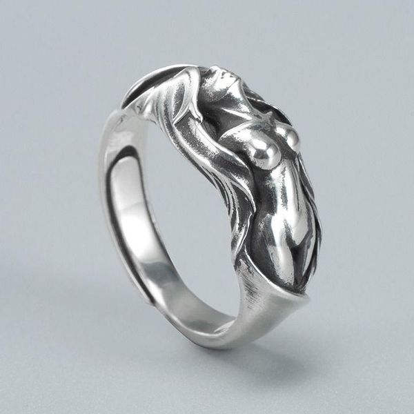 cluster rings s925 silver niche design male retro humanoid without mosaic charm goddess resizable ring with handmade cut and polish., Golden;silver
cluster rings s925 silver niche design male retro humanoid without mosaic charm goddess resizable ring with handmade cut and polish., Golden;silver