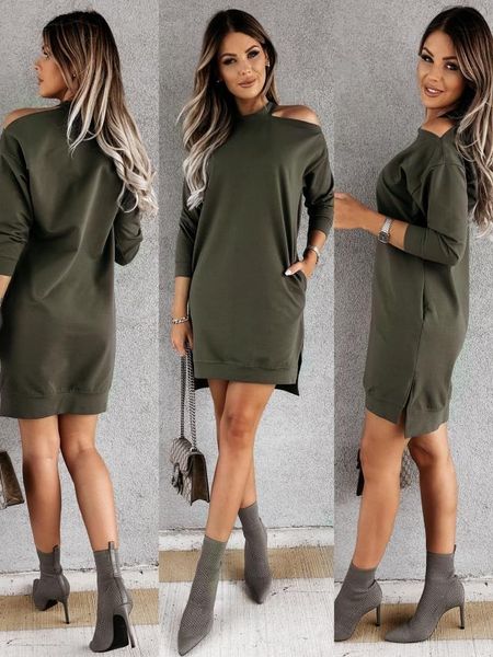 casual dresses women solid mini dress strapless o-neck collar pockets female office ladies outwear clothes size xxl, Black;gray
casual dresses women solid mini dress strapless o-neck collar pockets female office ladies outwear clothes size xxl, Black;gray